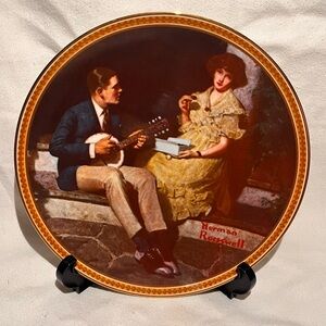 Knowles Rockwell Collector Plate  ponding on the porch 
Plate number #6849 N